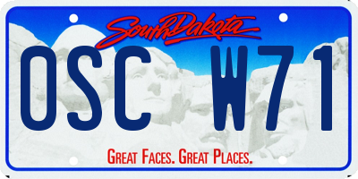 SD license plate 0SCW71