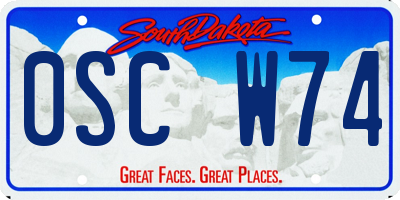 SD license plate 0SCW74