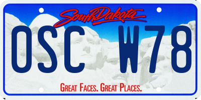 SD license plate 0SCW78
