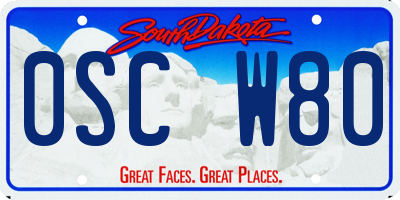 SD license plate 0SCW80