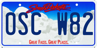 SD license plate 0SCW82