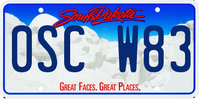 SD license plate 0SCW83