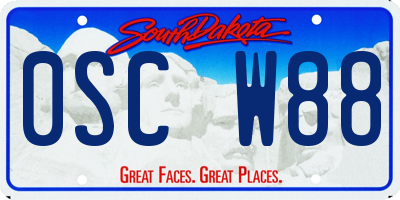 SD license plate 0SCW88