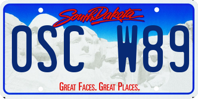 SD license plate 0SCW89