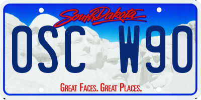 SD license plate 0SCW90