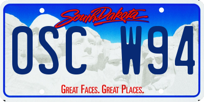 SD license plate 0SCW94
