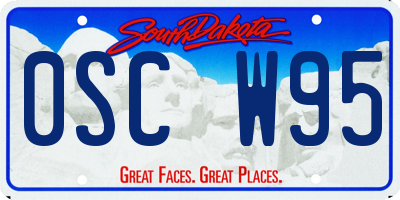 SD license plate 0SCW95