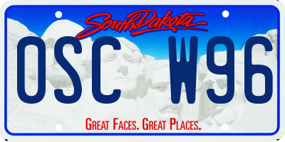 SD license plate 0SCW96