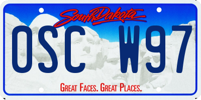SD license plate 0SCW97