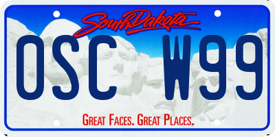 SD license plate 0SCW99