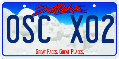 SD license plate 0SCX02
