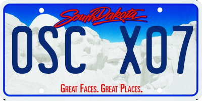 SD license plate 0SCX07