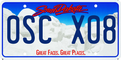 SD license plate 0SCX08