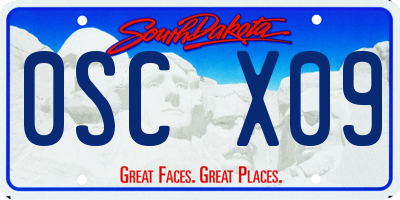 SD license plate 0SCX09