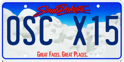 SD license plate 0SCX15