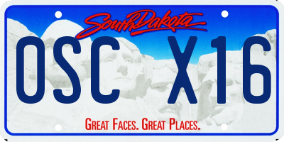 SD license plate 0SCX16