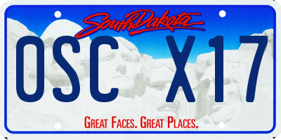 SD license plate 0SCX17