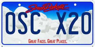 SD license plate 0SCX20
