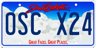 SD license plate 0SCX24