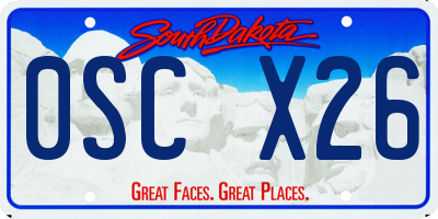 SD license plate 0SCX26