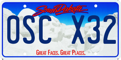 SD license plate 0SCX32