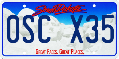 SD license plate 0SCX35