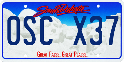SD license plate 0SCX37