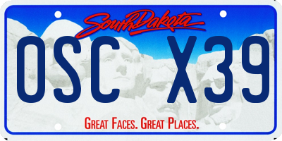 SD license plate 0SCX39