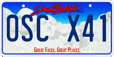 SD license plate 0SCX41