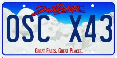 SD license plate 0SCX43