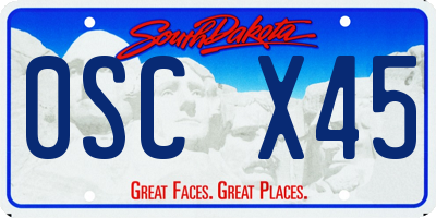 SD license plate 0SCX45