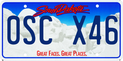SD license plate 0SCX46