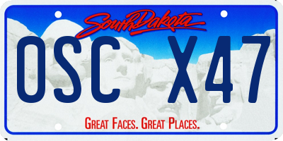 SD license plate 0SCX47