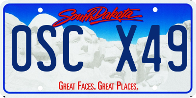 SD license plate 0SCX49