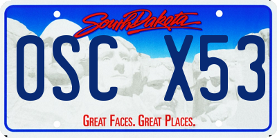 SD license plate 0SCX53