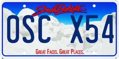 SD license plate 0SCX54