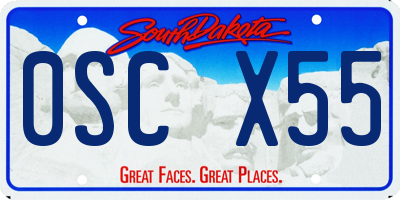 SD license plate 0SCX55