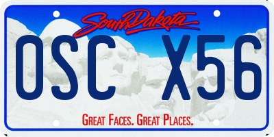 SD license plate 0SCX56
