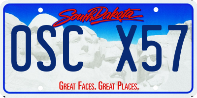 SD license plate 0SCX57