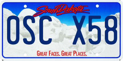 SD license plate 0SCX58