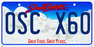 SD license plate 0SCX60