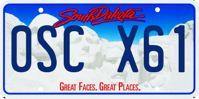 SD license plate 0SCX61