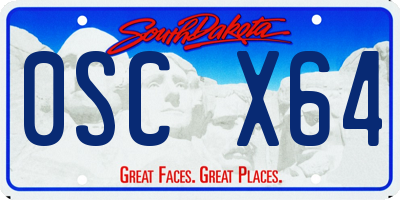 SD license plate 0SCX64
