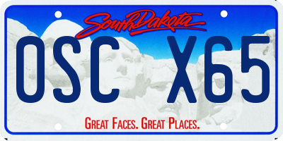 SD license plate 0SCX65