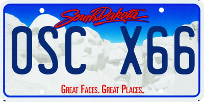 SD license plate 0SCX66