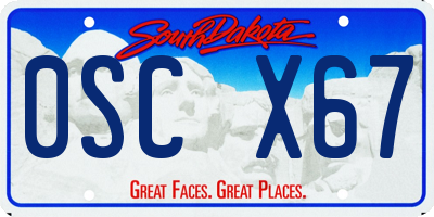 SD license plate 0SCX67