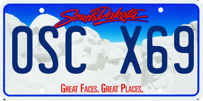 SD license plate 0SCX69