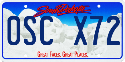 SD license plate 0SCX72