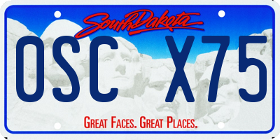SD license plate 0SCX75