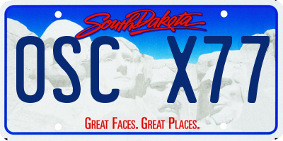 SD license plate 0SCX77
